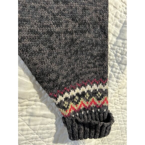 Tiara Cardigan Womens Large Gray Fair Isle Moose Full Zip Sweater Vintage - Picture 9 of 12